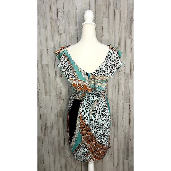 Bisou Bisou Women's Patchwork Ruffle Dress Size 6 Multicolor Casual - Picture 4 of 6